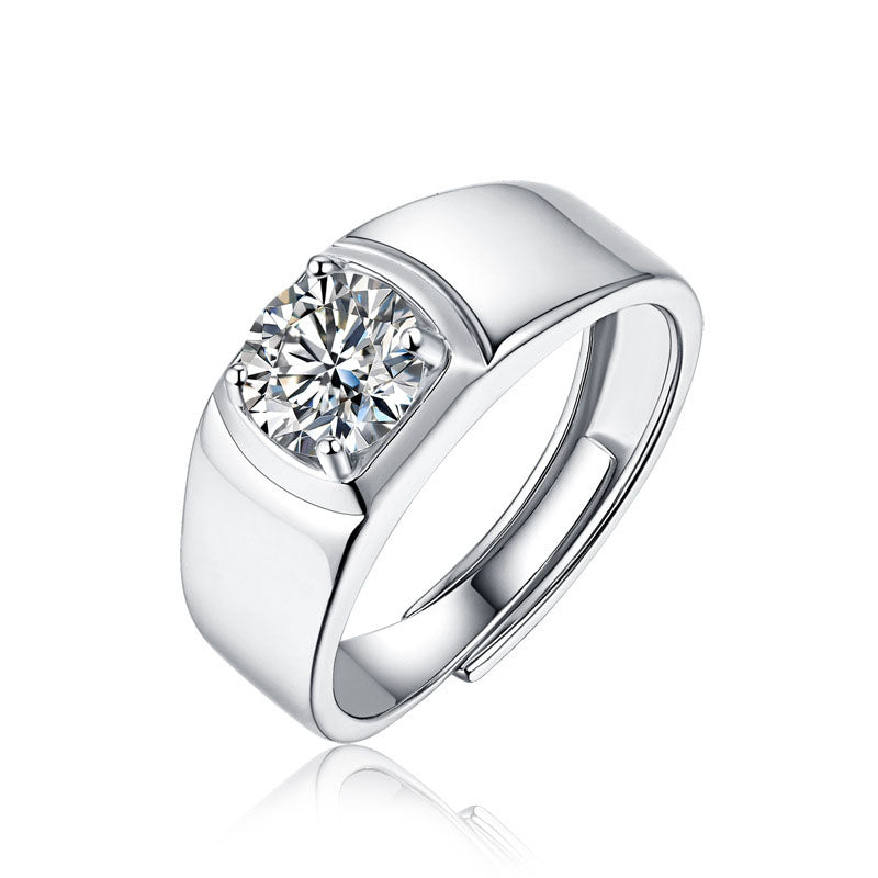 Men's Round Moissanite Ring