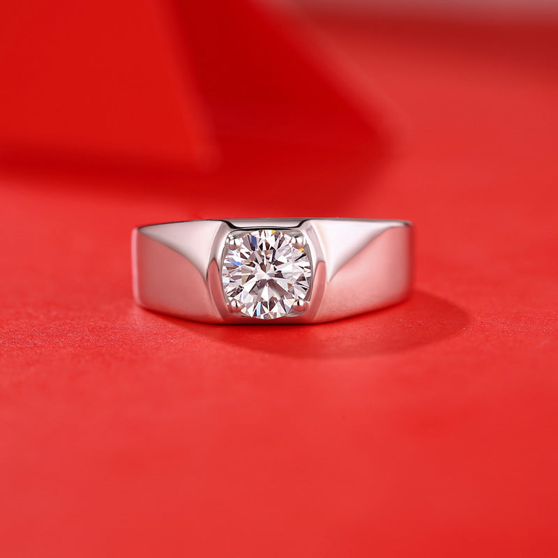 Men's Round Moissanite Ring