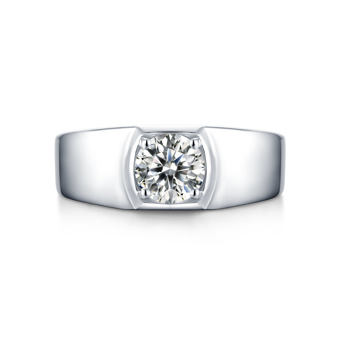 Men's Round Moissanite Ring