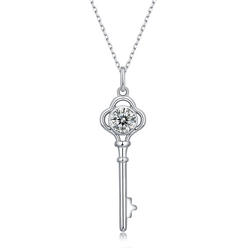 Classy Moissanite Key Necklace