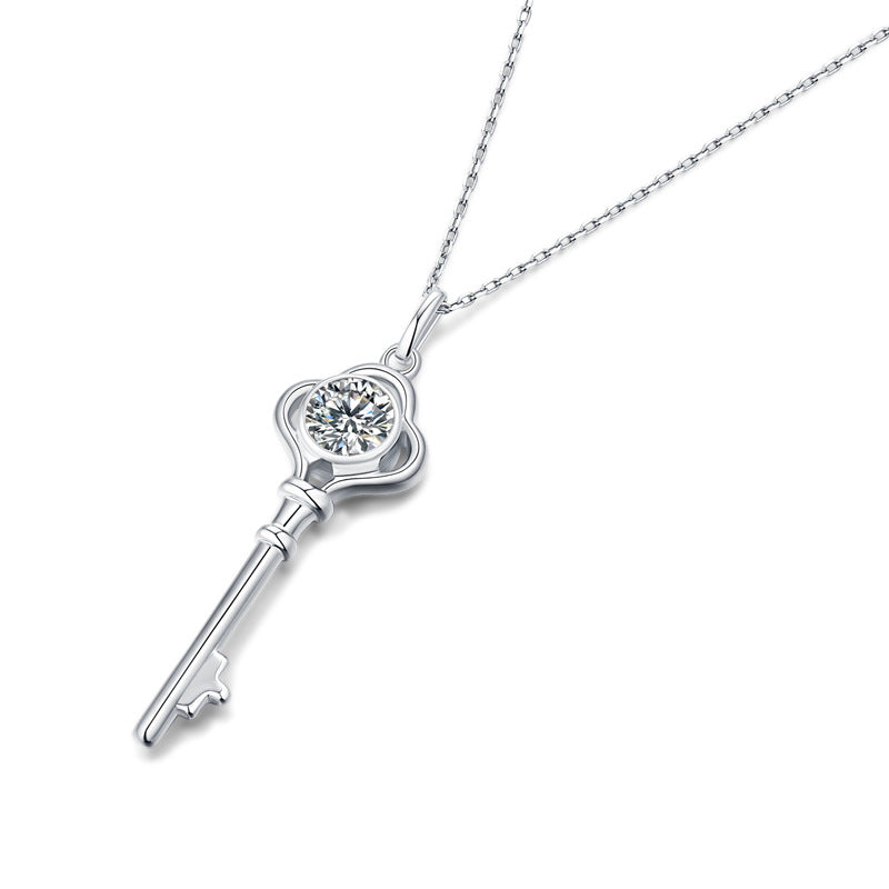 Classy Moissanite Key Necklace