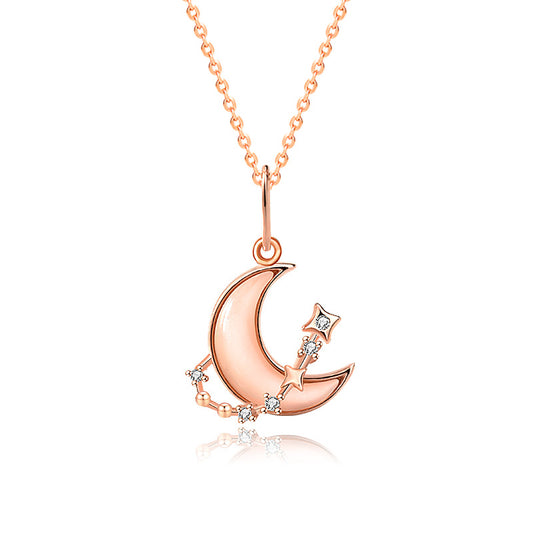 Crescent Moon Rose Gold Necklace