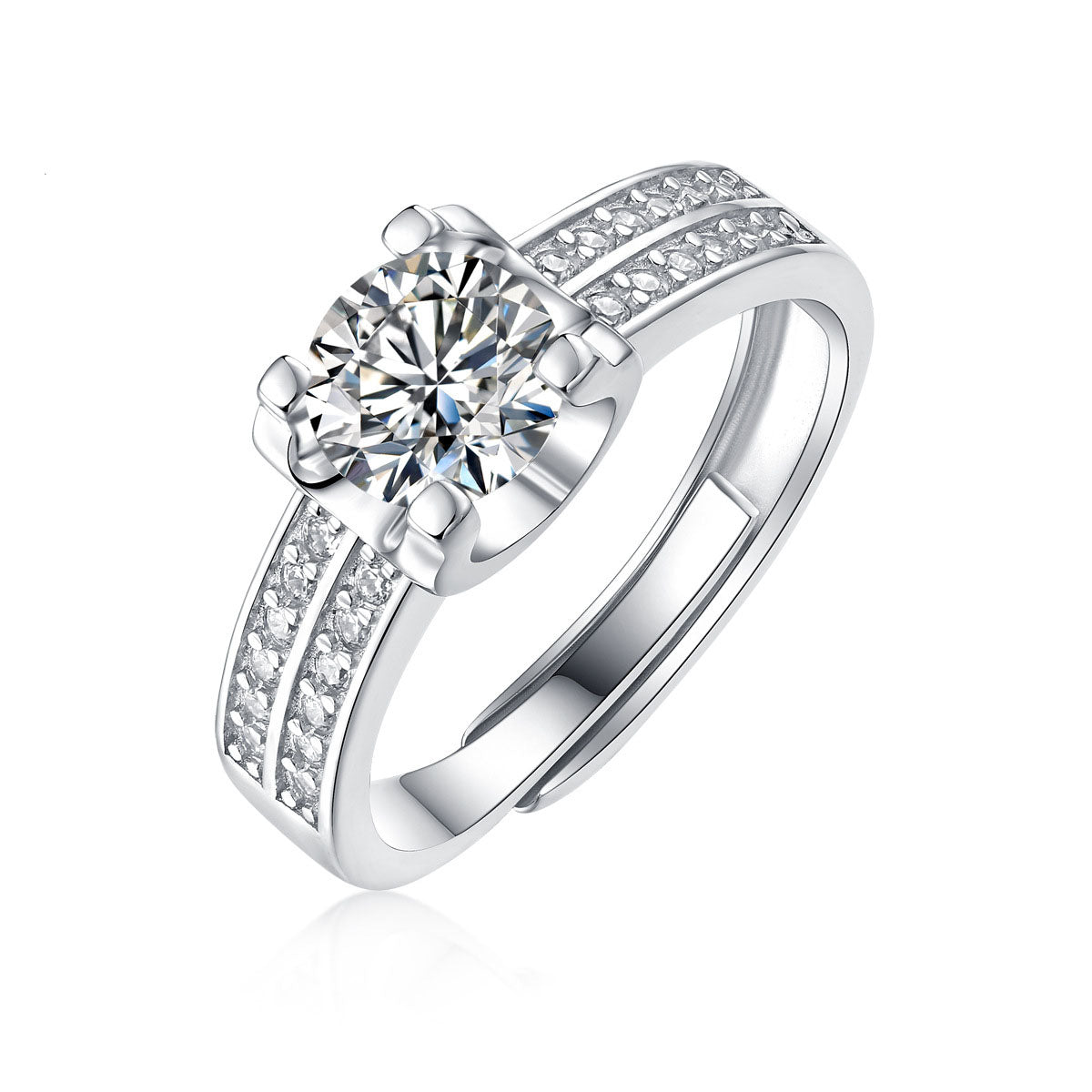 Lady's Four Claw (Love Me) Moissanite Ring