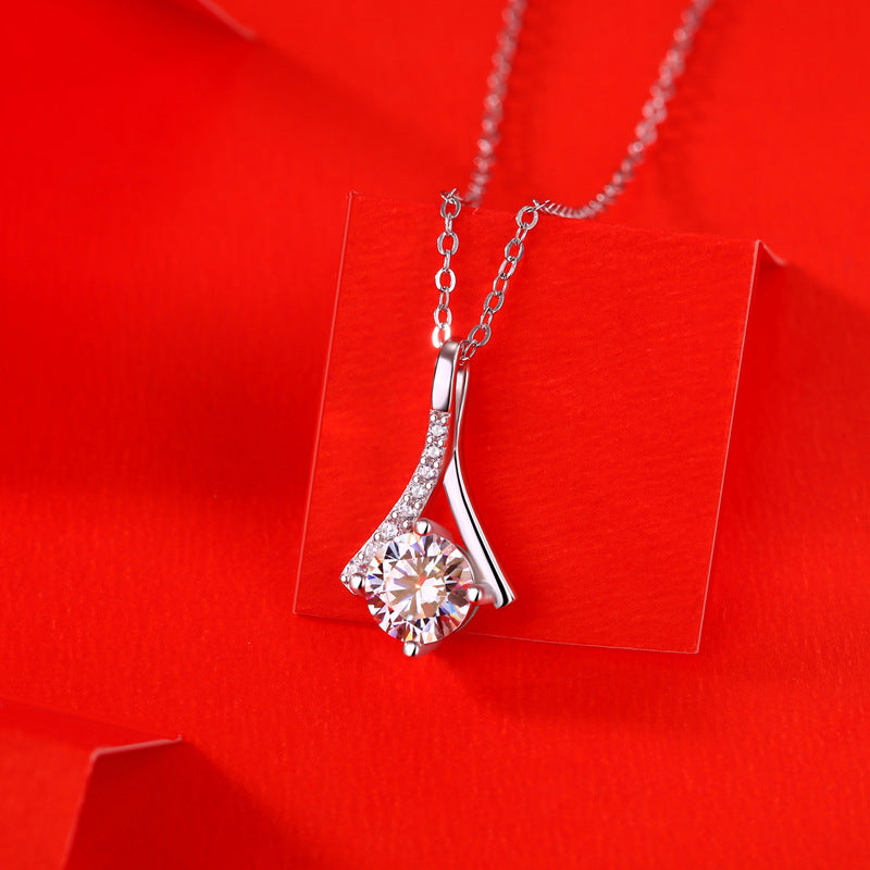 Pretty Moissanite Make a Wish Necklace