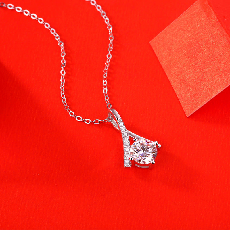 Pretty Moissanite Make a Wish Necklace