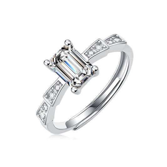 Women Baguette Castle Adjustable Ring