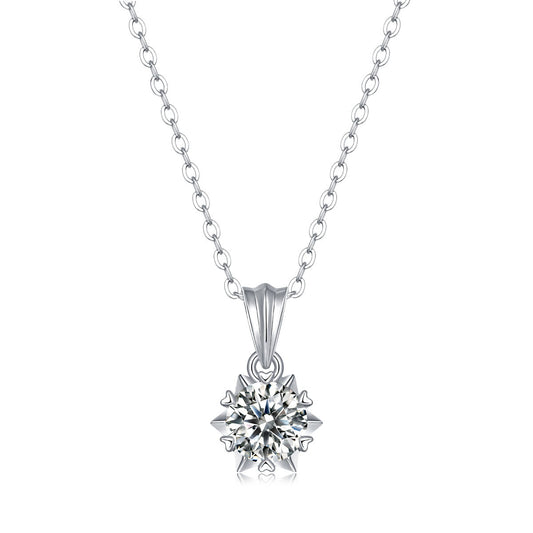 Angelic Promise Moissanite Snowflake with Rolo Chain