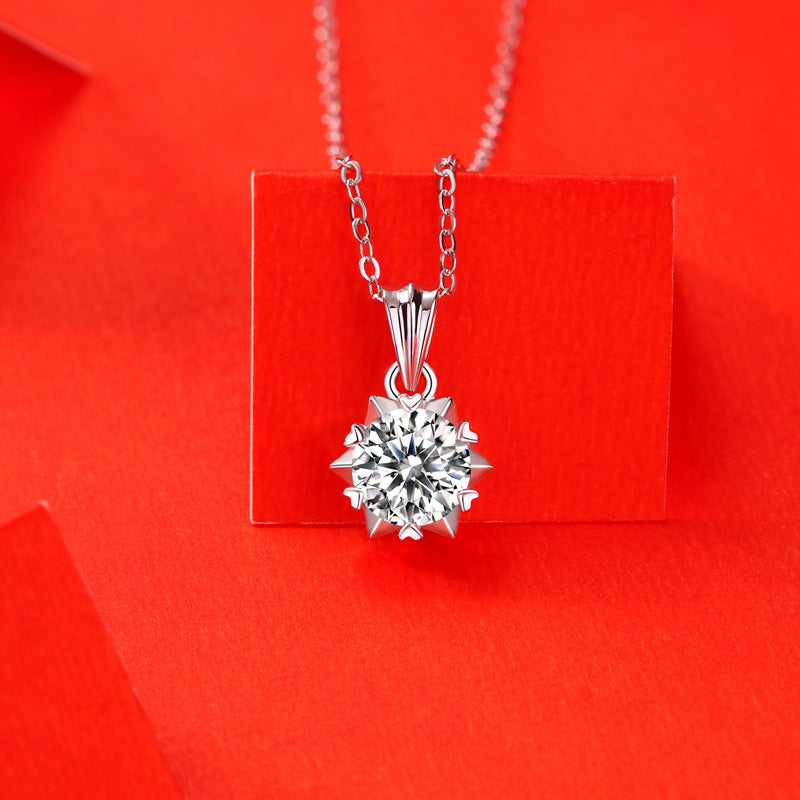 Angelic Promise Moissanite Snowflake with Rolo Chain