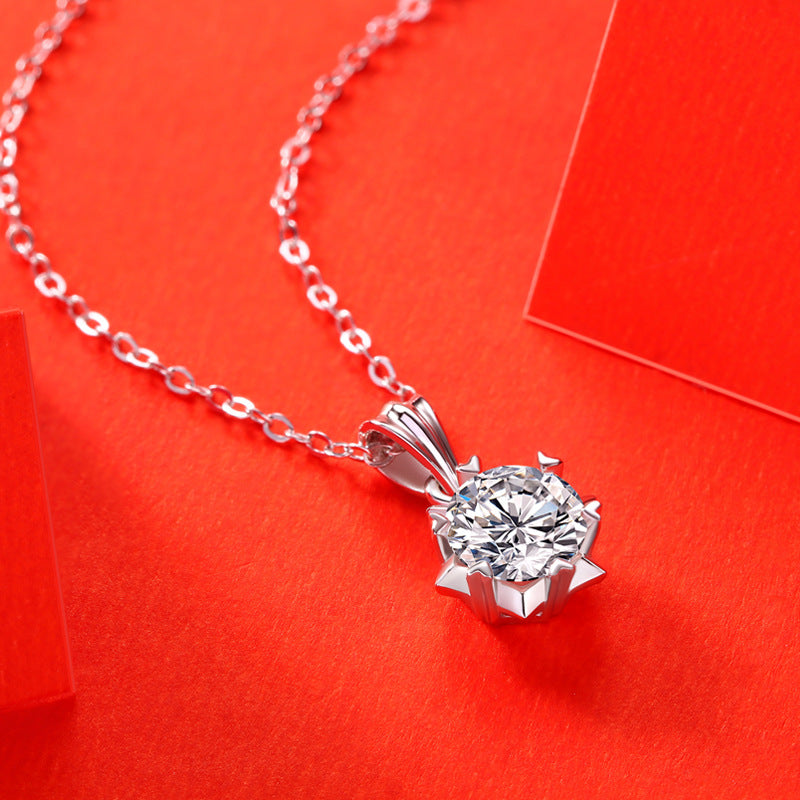 Angelic Promise Moissanite Snowflake with Rolo Chain