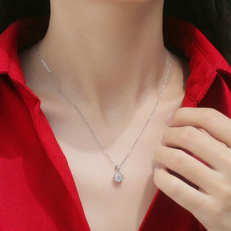 Angelic Promise Moissanite Snowflake with Rolo Chain