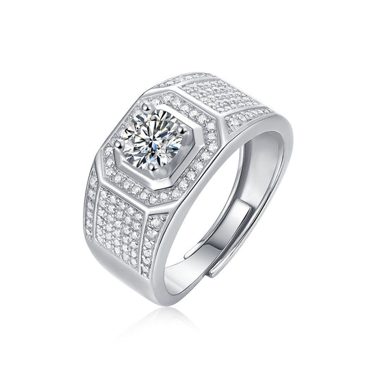 Men Moissanite Ring