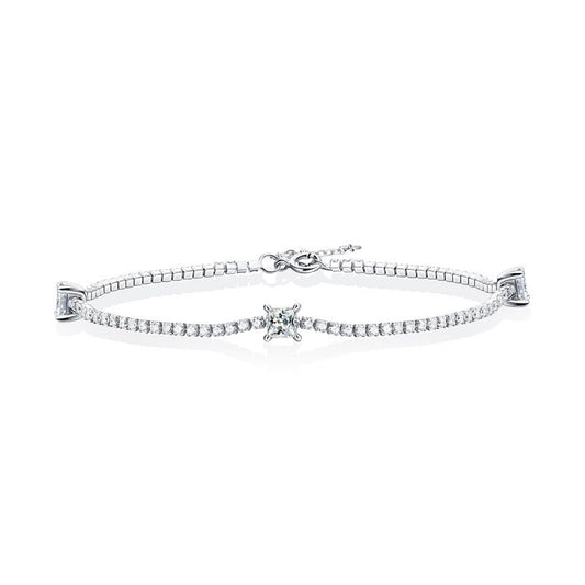 Three is Company Square Moissanite Bracelet