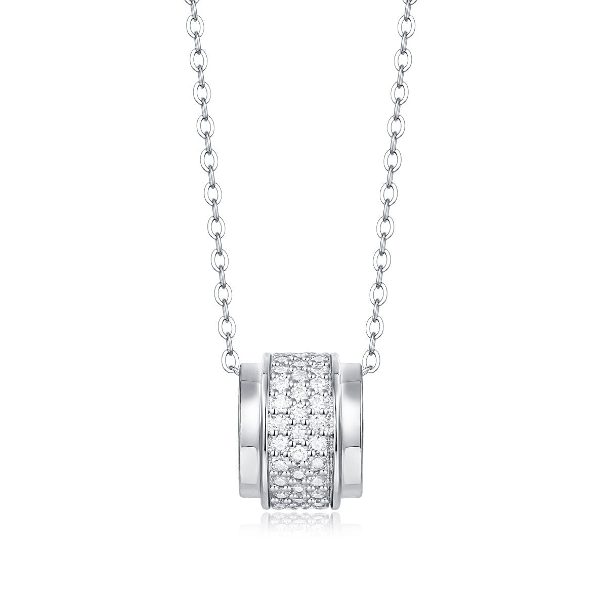 Lucky Moissanite Bead Tube Necklace