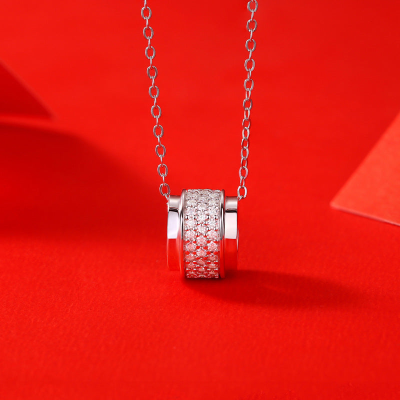 Lucky Moissanite Bead Tube Necklace