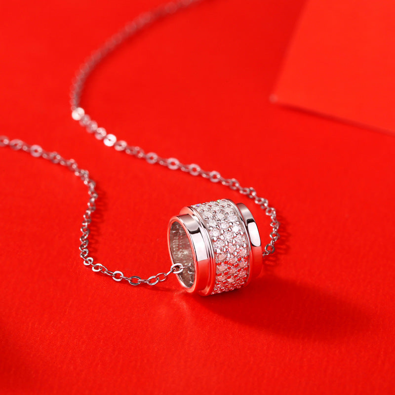 Lucky Moissanite Bead Tube Necklace