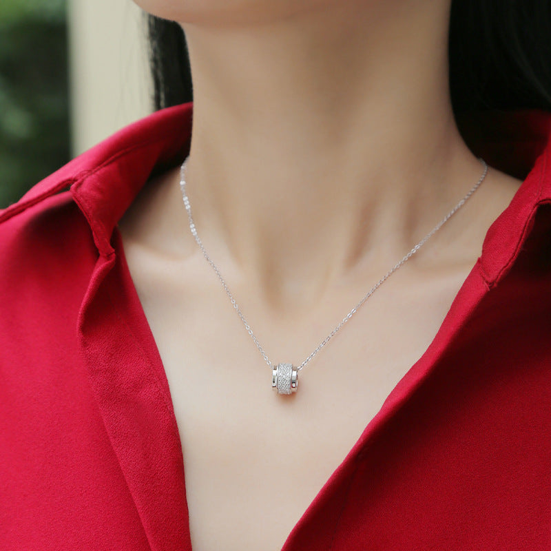 Lucky Moissanite Bead Tube Necklace