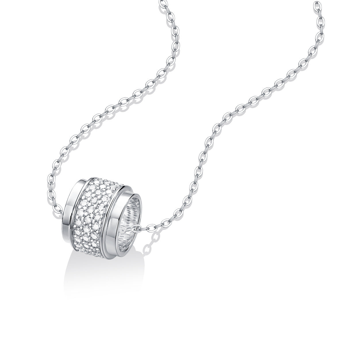 Lucky Moissanite Bead Tube Necklace