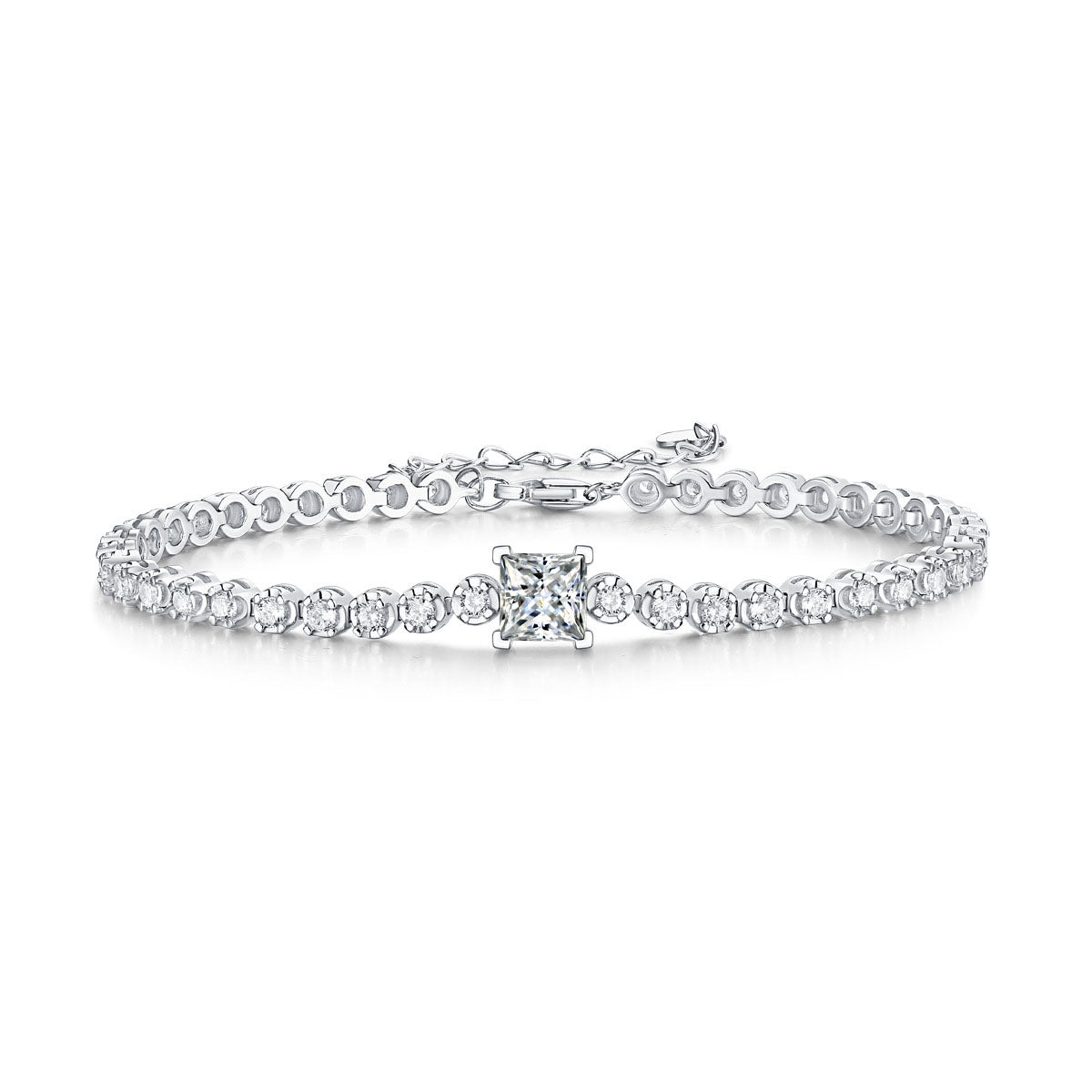 Elegant Moissanite Square Bracelet