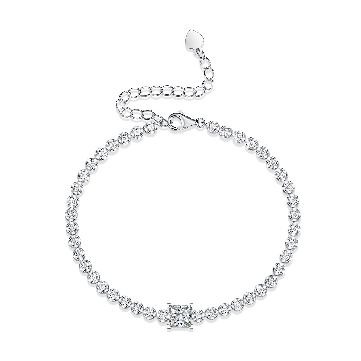 Elegant Moissanite Square Bracelet