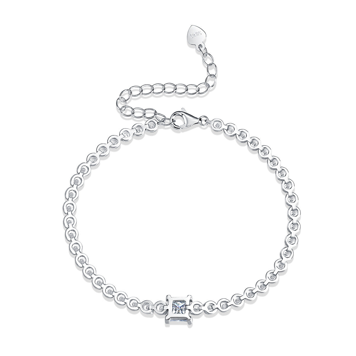 Elegant Moissanite Square Bracelet